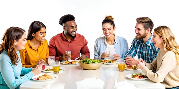 Uśmiechnięci użytkownicy przy stole